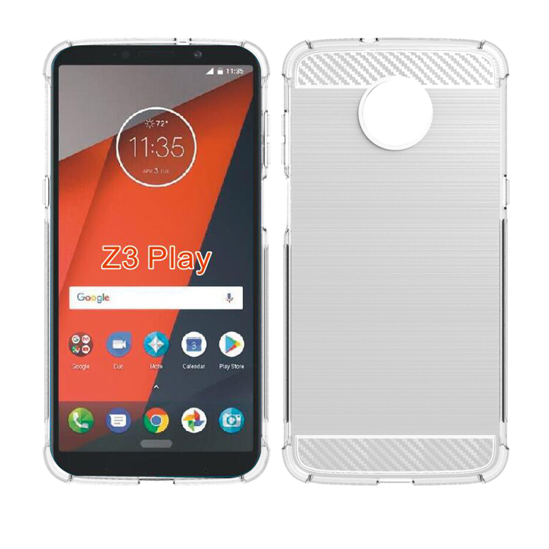 Carbon Fiber Cover soft Tpu case For Motorola Moto Z3 Play