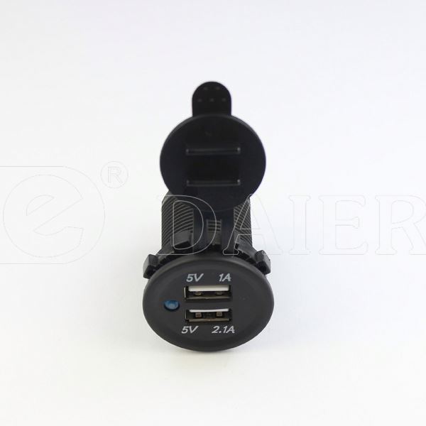 Waterproof Auto Dual USB Charger USB Socket 12V Marine With LED