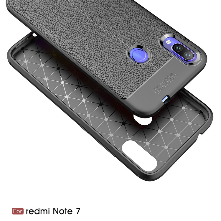 Carbon Fiber Lichee Pattern tpu For Redmi Note 7 Soft TPU Case