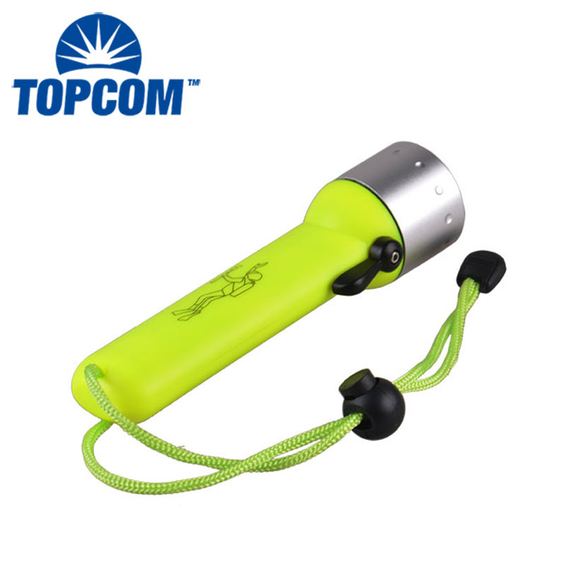 TOPCOM IPX8 Aluminum ABS 3watt Diving Torch Led Cheap Diving Flashlights