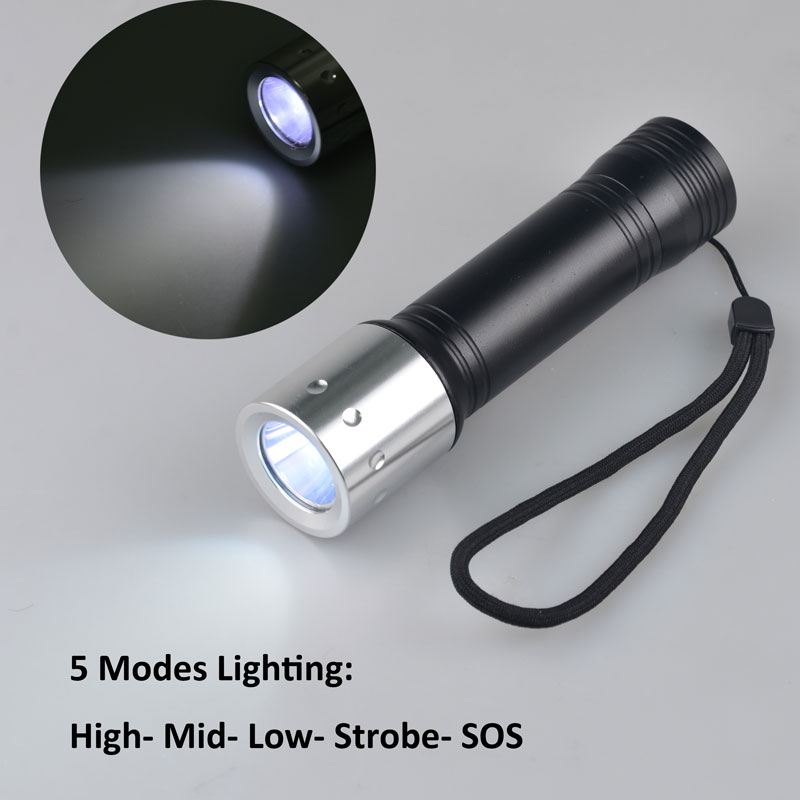 Waterproof Underwater Led Diving Torch 1000 Lumen High Power 10W T6 led Flashlight For Diving