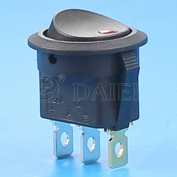 2 Position ON OFF Single Pole 3PIN Blue LED Rocker Switch