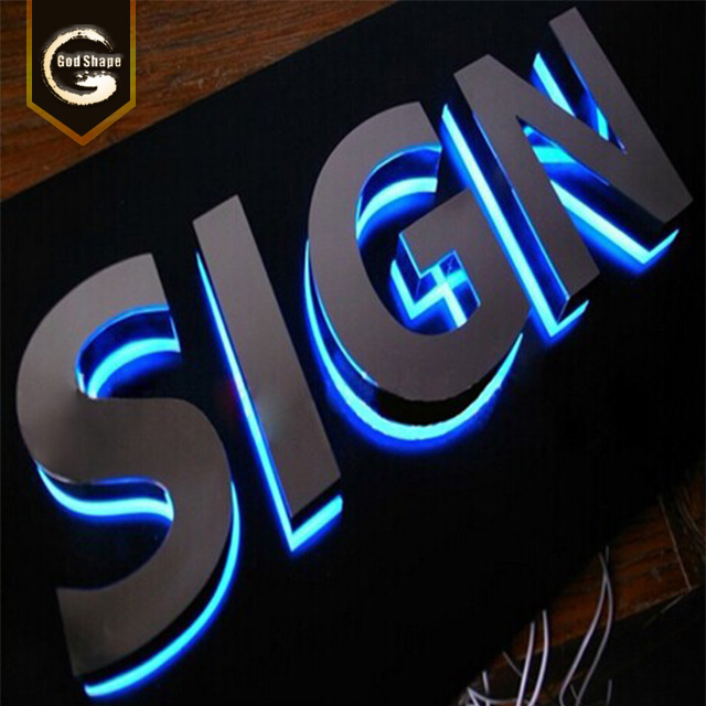 3D Backlit Sign Channel Shop Name Board Acrylic Luminous Neon Signs