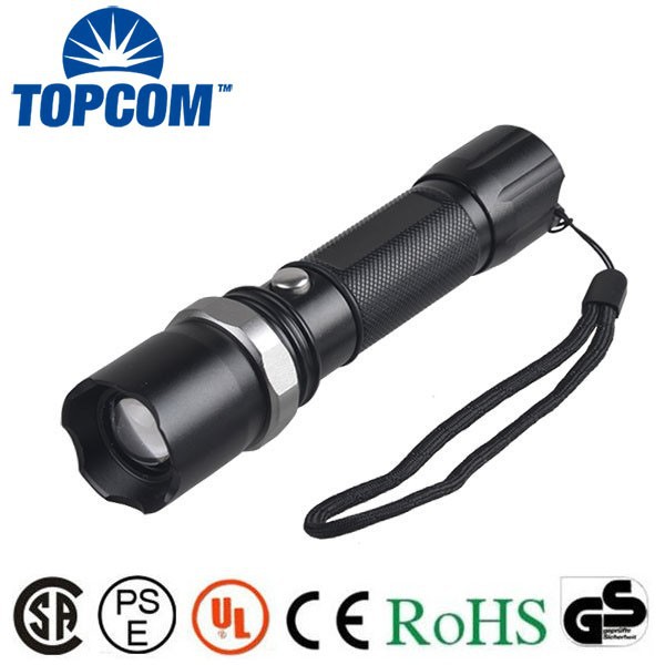 3W Led zoom rechargeable Torch Portable LED Flashlight