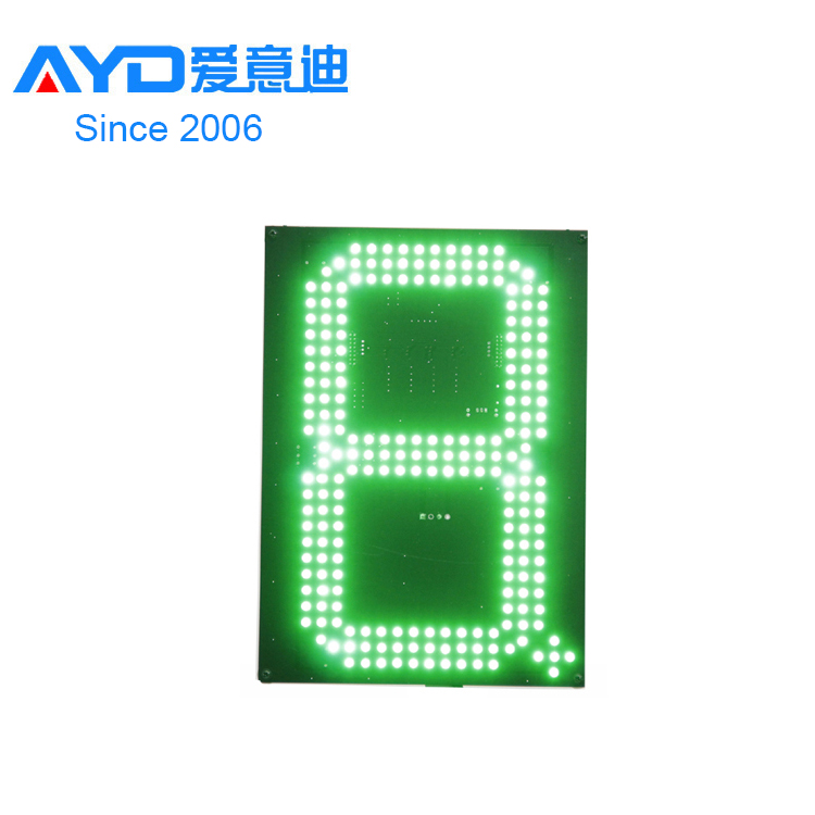 18 Inch Wholesale LED Gas Price Signs 7 Segment IP65 Outdoor Use Green LED Gas Digit Display Board with Control Box