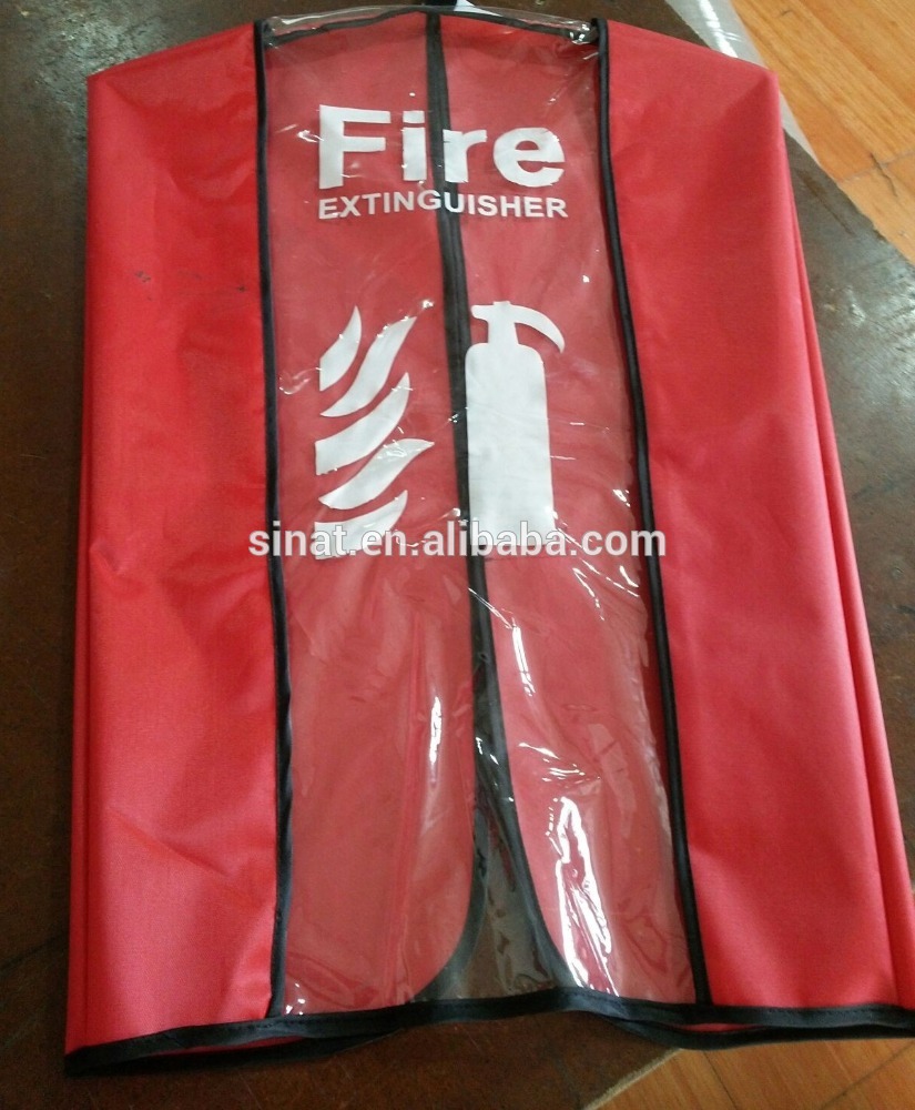 Fire extinguisher cover with visibler plastic pvc bag