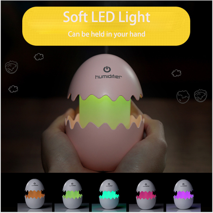 Hidly Mini Egg Shape USB Ultrasonic Humidifier with LED lights Portable Car Purifier Best Choice for Business Gifts