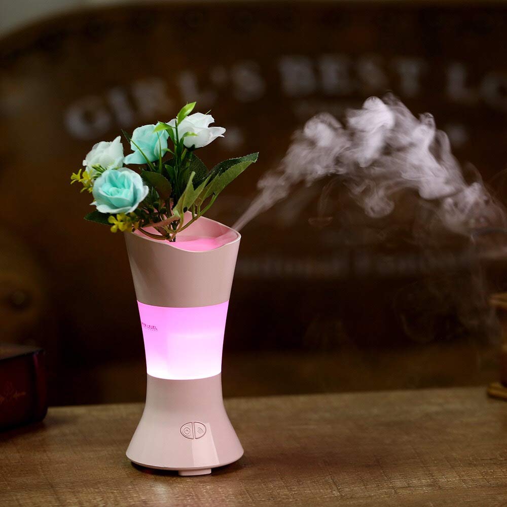 100ml Aromatherapy Essential Oil Diffuser Flower Vase Cool Mist Humidifier Waterless Auto Shut-Off