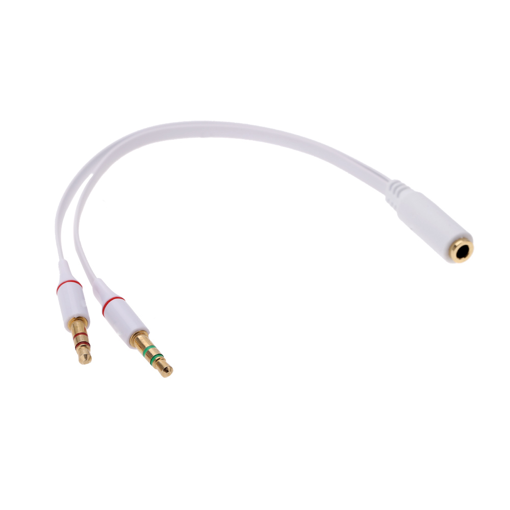 Portable 4 Segment 3.5mm Female to 3 Segment Male Audio Cable Connect Laptop Desktop Computer Tablet Headset Headphone Earphone