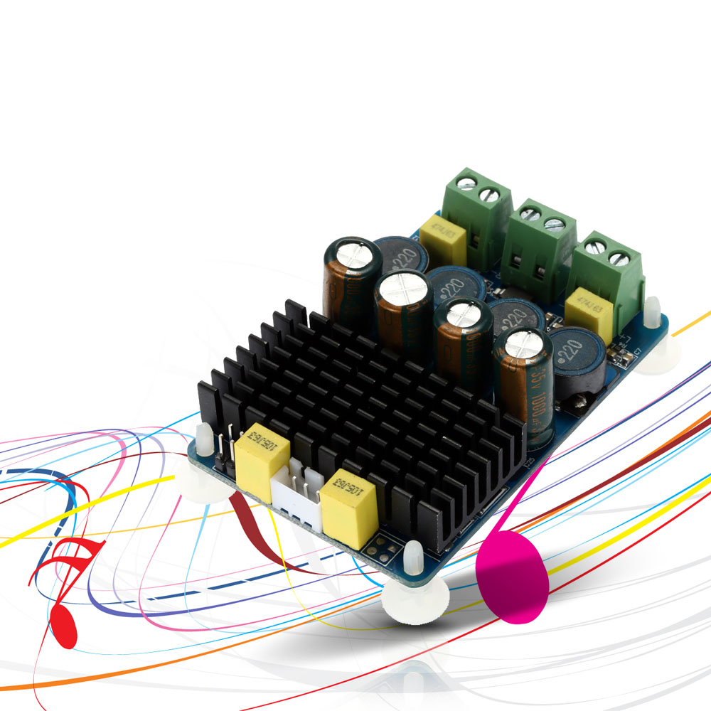 Digital Dual Channel Power Amplifier Board Audio Stereo Power Amplifier Quality Sound Amplifier for Home Audio 2*100W DC 8-32V