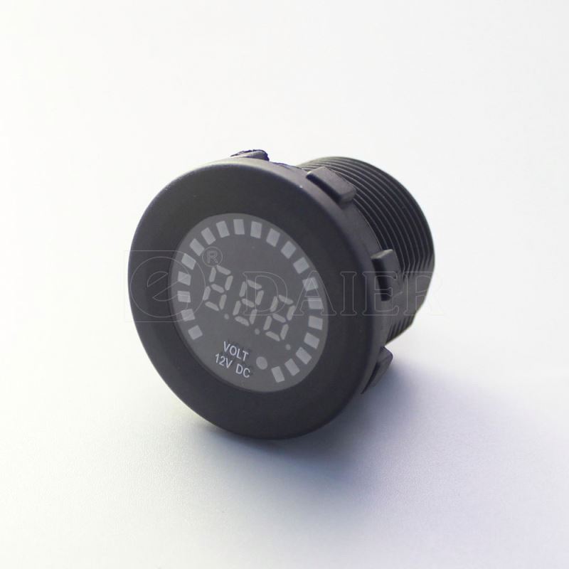 Mini Auto Socket Electrical Digital Voltmeter 12 V With LED