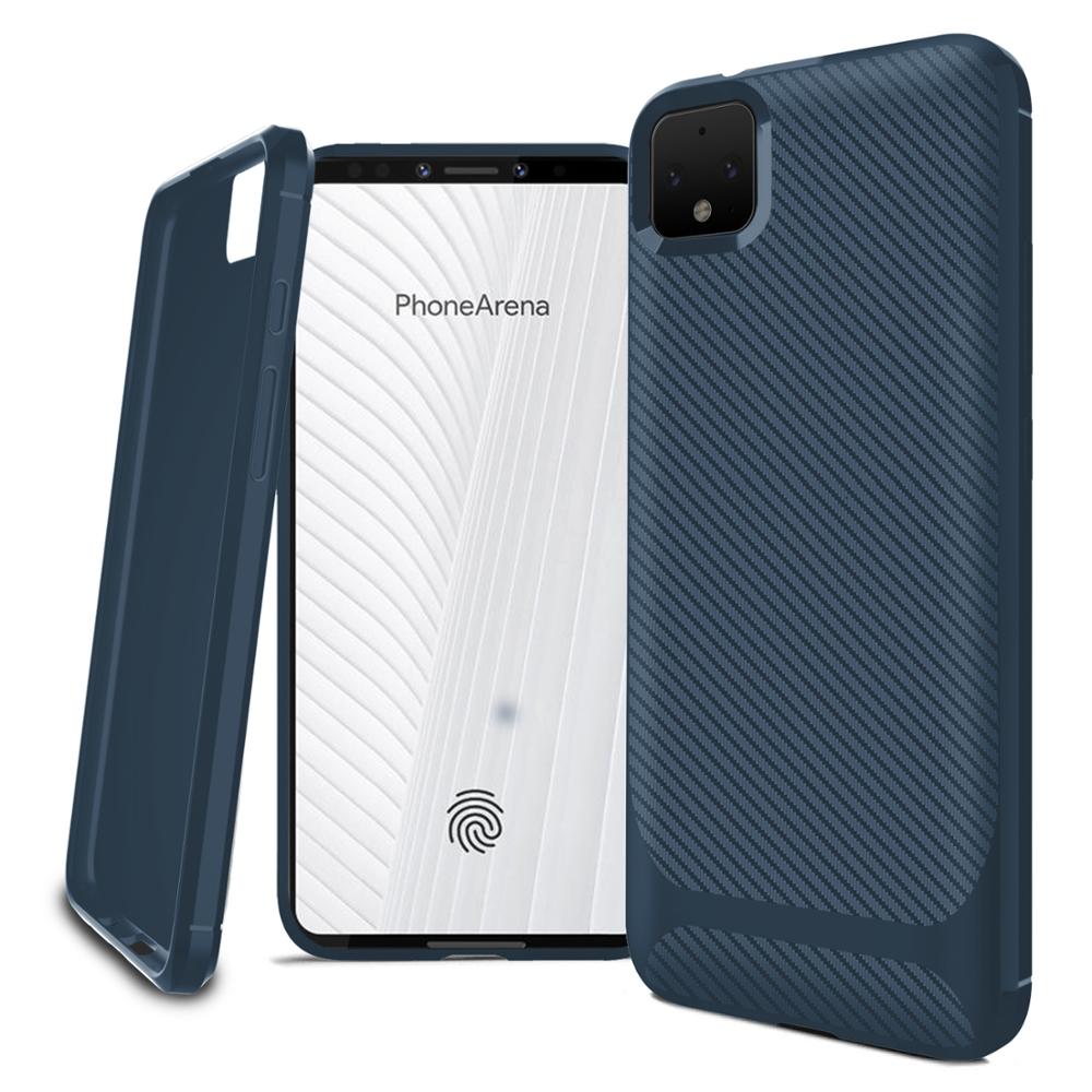 Carbon Fiber Silicon Back Cover For Google Pixel 4 XL Phone Case