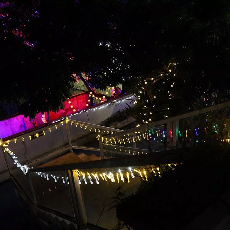 Solar Powered Outdoor String Lights 20ft 30 LED Water Drop Solar String Fairy Waterproof Lights Christmas Lights Solar String li