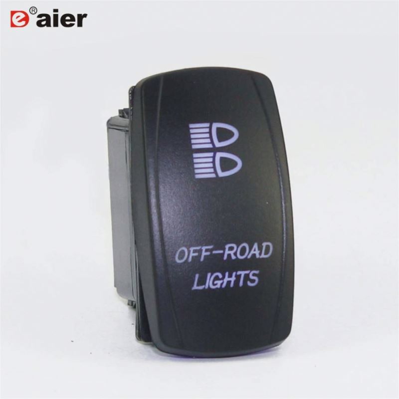 20A 12VDC Auto Truck Boat SPST 5 Pin Rocker Waterproof Dual LED Marine Switch