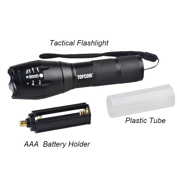 2000 lumens zoomable led tactical police flashlight