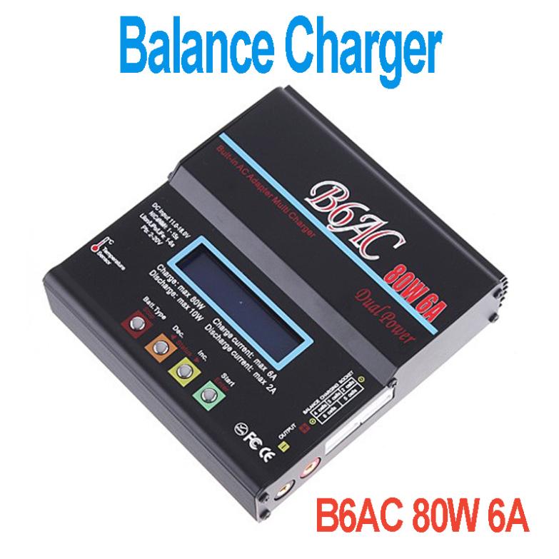 B6AC 80W 6A NiCd/MH/LiLo/LiFe/Pb RC Battery Balance Charger Lithium Battery Charger,Freeshipping Wholesale