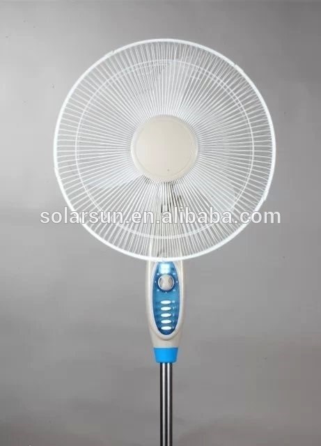 Factory 16 inches AC DC 12V indoor solar fan/ Rechargeable Fan price with night light