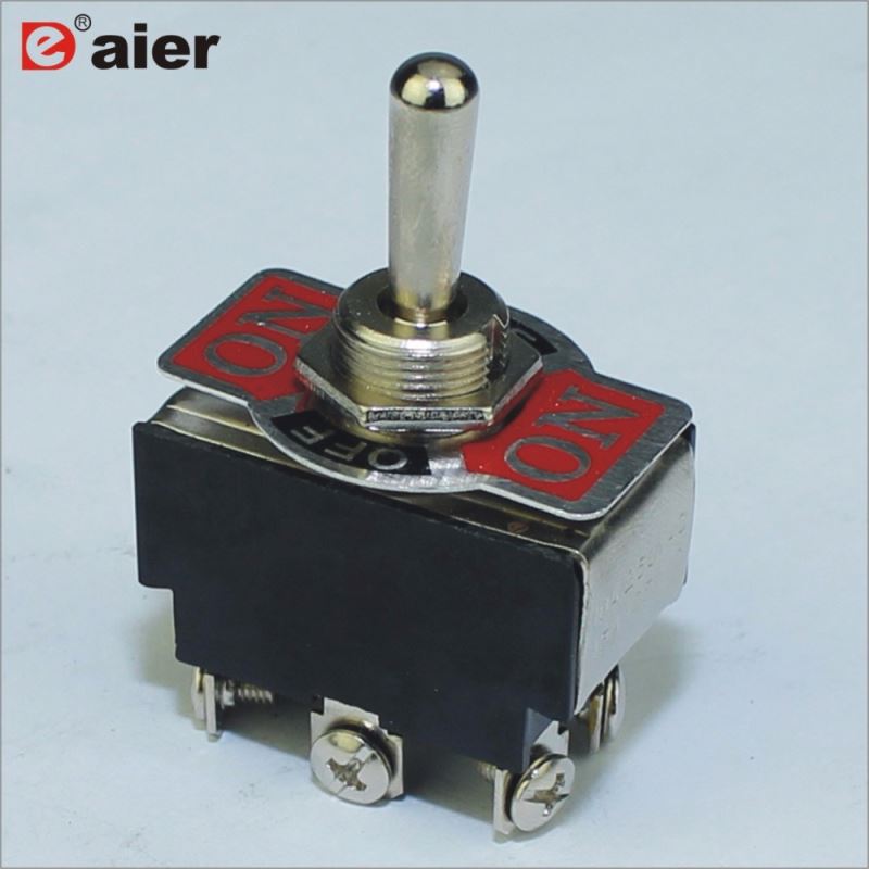 KN3B-223 12MM 15A DPDT ON OFF ON Spring Return Toggle Switch 6Pin