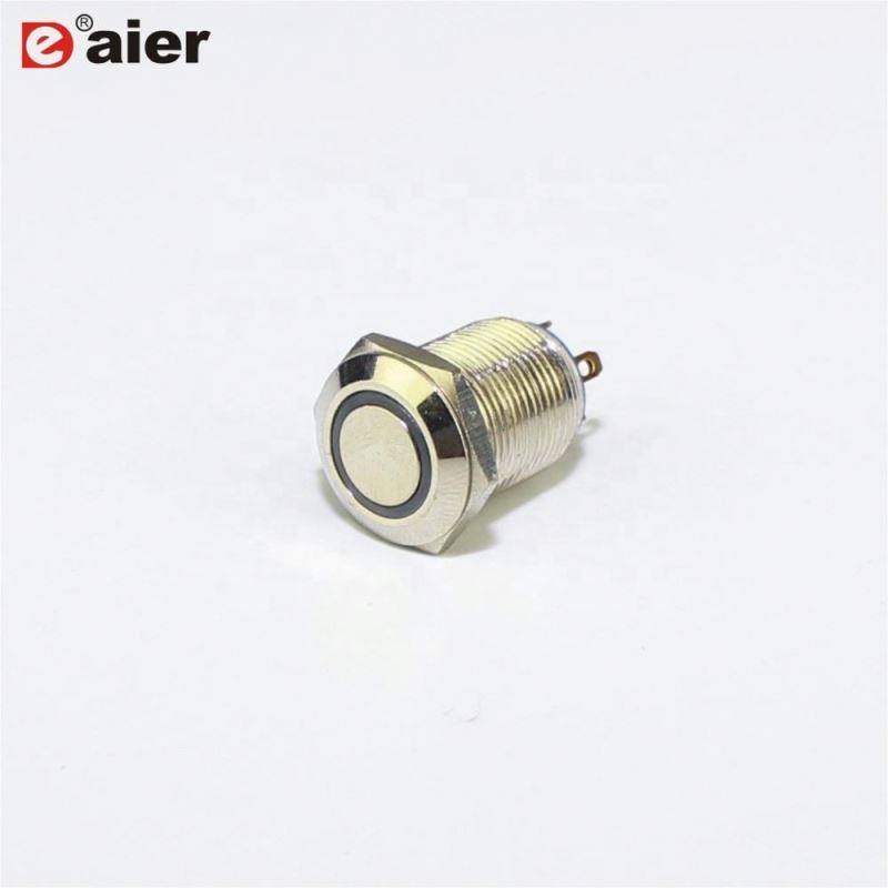 Waterproof Miniature Round Momentary Ring Light Metal Bell Push Button 12mm
