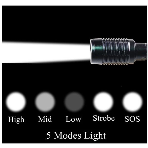 New arrived zoom 5000 lumen super bright lantern rechargeable 18650 battery T6 Big LED Tactical Police Flashlight Torch