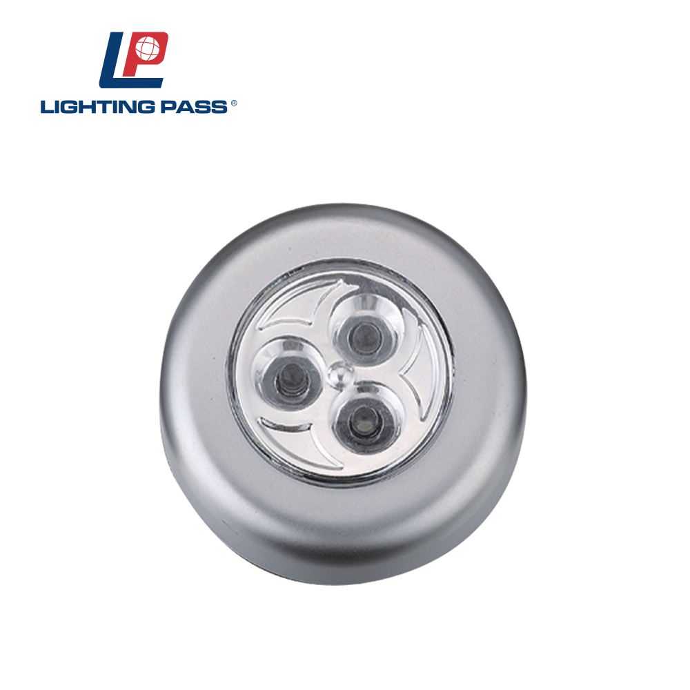 3 led plastic round led push light