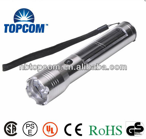 High Power Aluminium Alloy Solar led flashlight