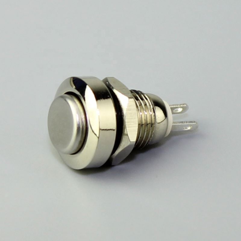 IP67 High Button 2 Pin Stainless Steel 8mm Momentary Push Button Switch