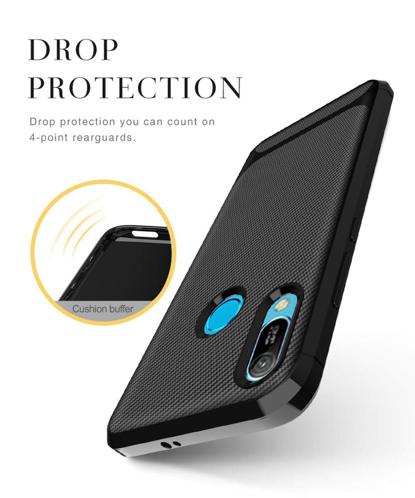 2019 New arrival Silicone carbon fiber phone case for Huawei Y6 2019 back cover