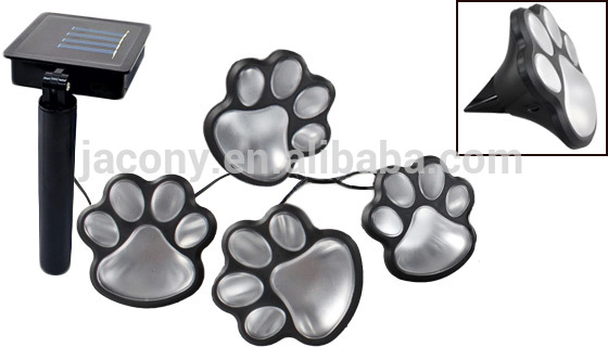 Pet Paws Animal Prints Outdoor Lamp Lantern Path Solar Landscape Light