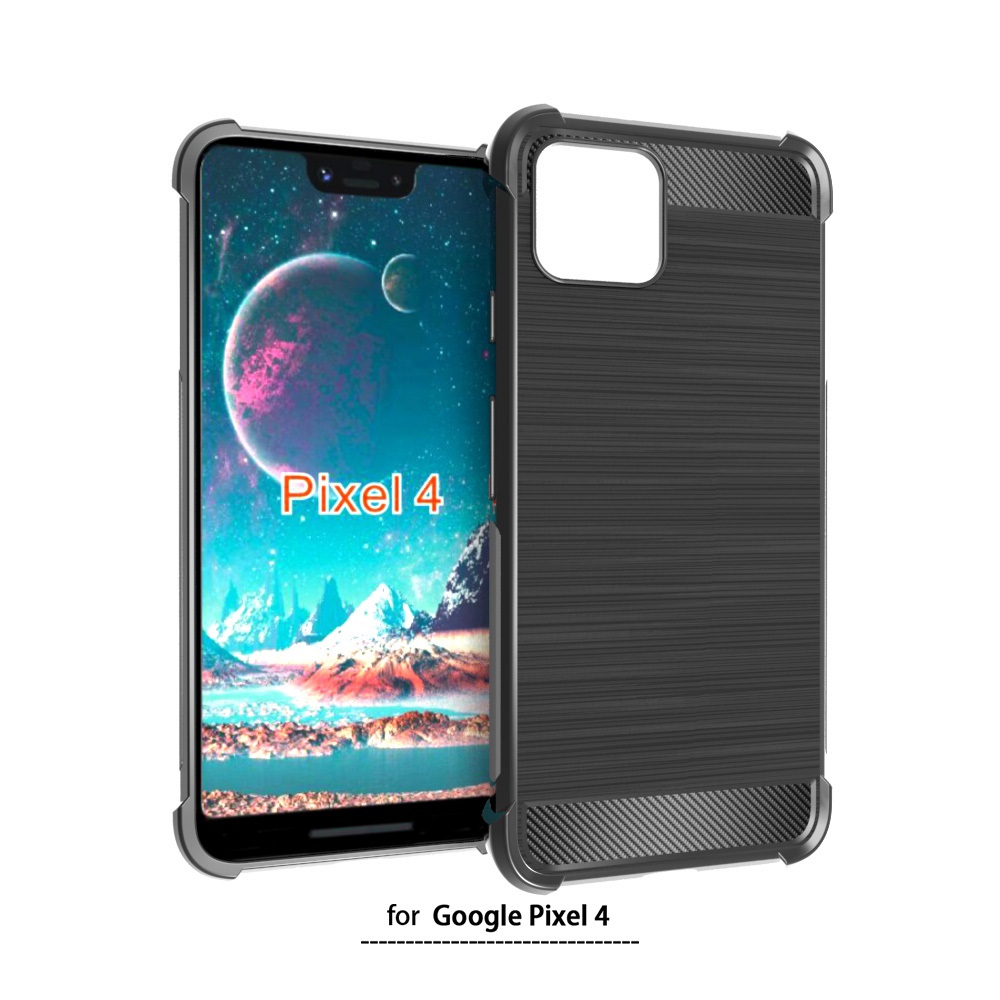 Carbon Fiber Cover soft Tpu Brushed case For Google Pixel 4