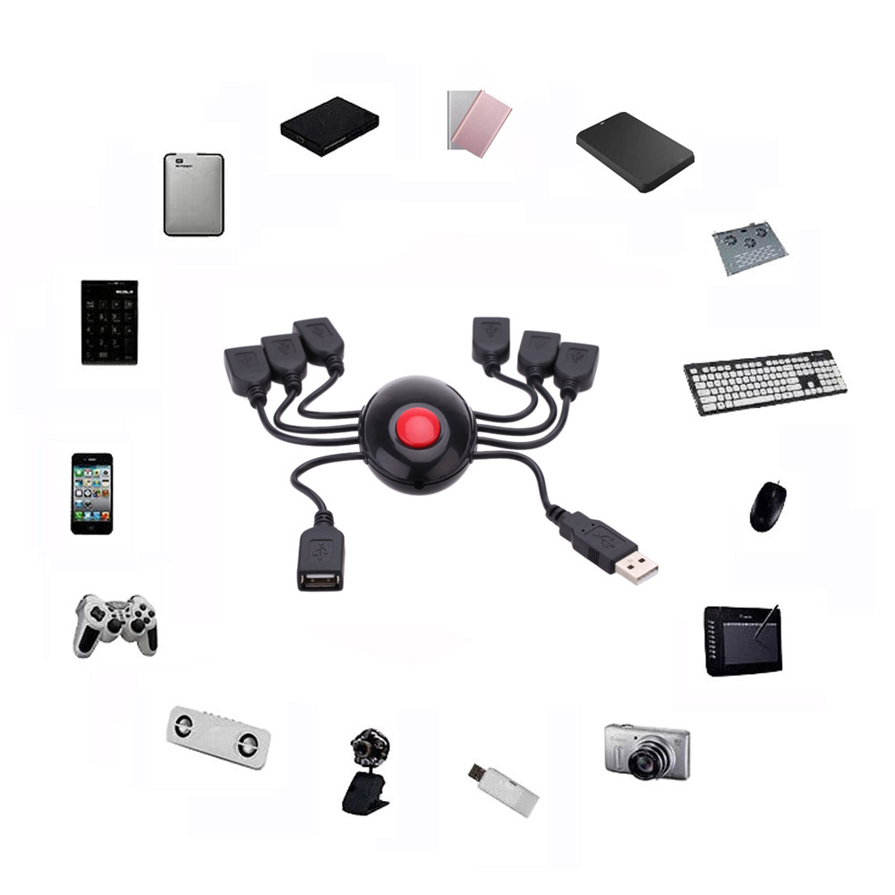 480 Mbps 7 Ports USB 2.0 HUB Expansion USB Splitter Adapter for PC Laptop Notebook Computer Peripherals