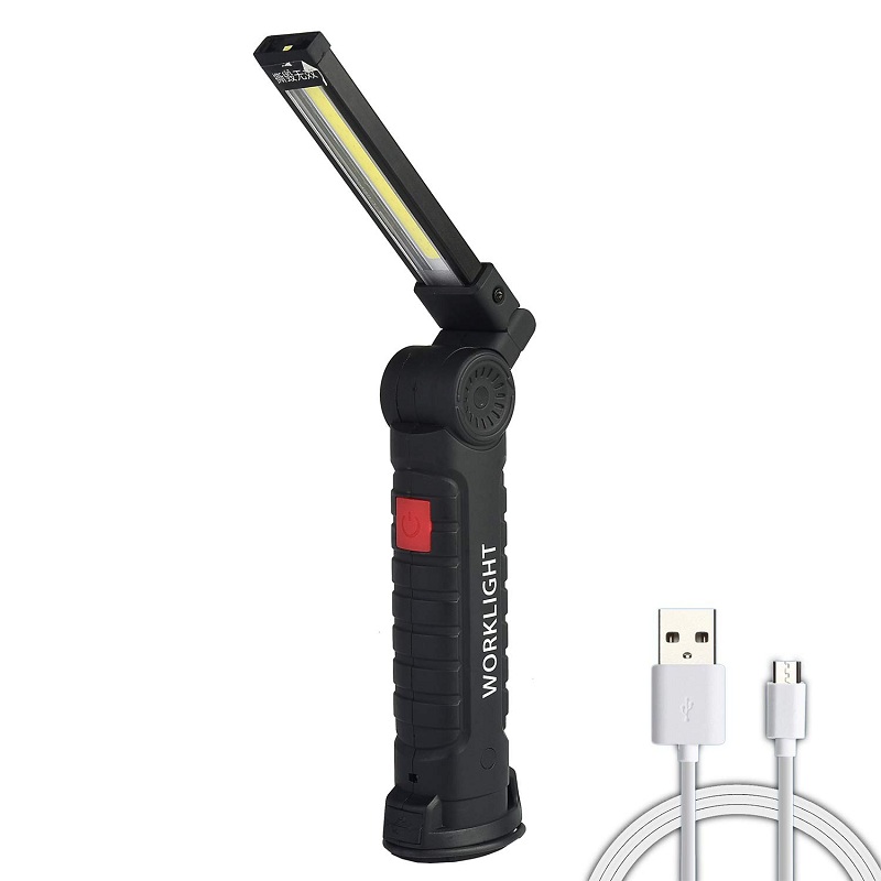 Goldmore USB Rechargeable 360 Rotate Portable Inspection COB Work Light With 5 Lighting Modes and Magnetic Base