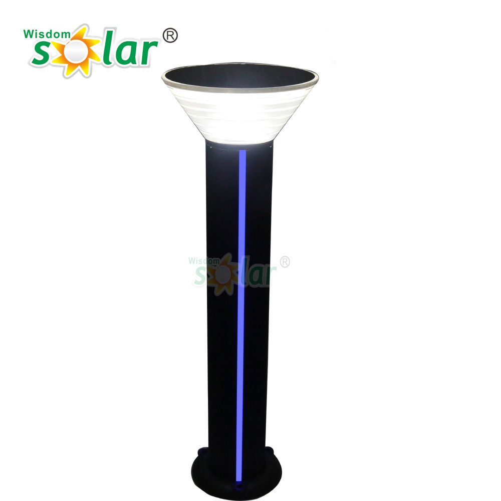 Zhongshan high quality IP65 outdoor solar light with LED strips garden bollard