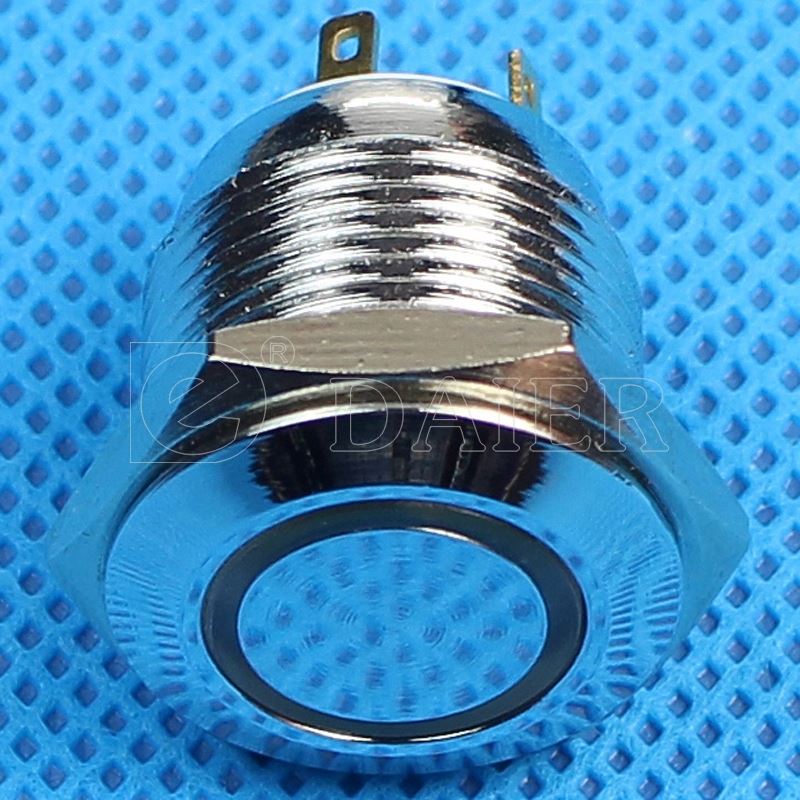 16mm Ring Illuminated Push Button Momentary Push Button 12V