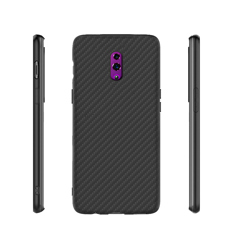 Matte Finish Carbon Fiber Textured Light Thin Shock Absorbing Bumper Skin hard case for OPPO Reno
