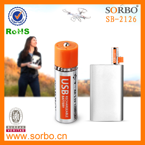 SORBO New Arrival Cheaper Factory Price 1.5V AA Size Battery Portable USB Rechargeable Battery USB Charging Battery