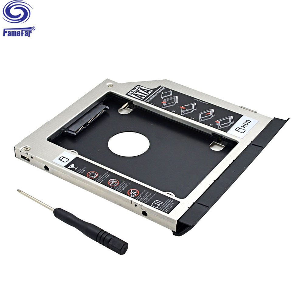 High Quality 2nd HDD Caddy 9.5MM SATA III Dual LED Indicator Hasp for Dell Latitude E5400 E5410 E5420 E5500 E5510 E5520 CD-ROM