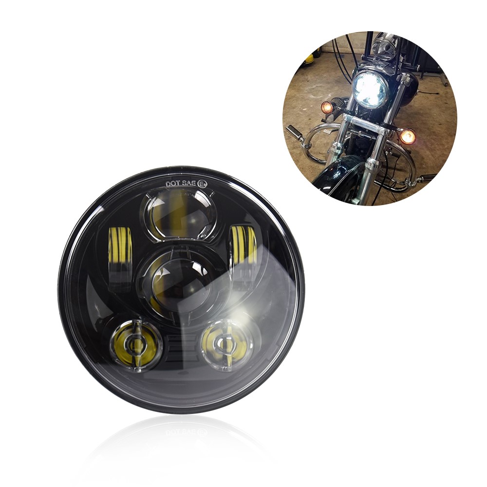 High quality 5.75inch led headlight 12v 24v round led headlights for motorcycle H4 plug offroad truck