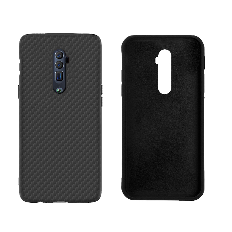 Matte Finish Carbon Fiber Textured Light Thin Shock Absorbing Bumper Skin hard case for oppo reno 10x zoom