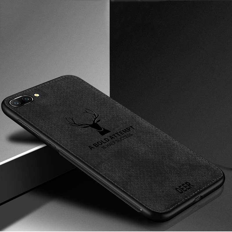 Protective Case Anti Slippery canvas and  Flexible Durable Shockproof elk deer PC Skin Case for Huawei honor 10