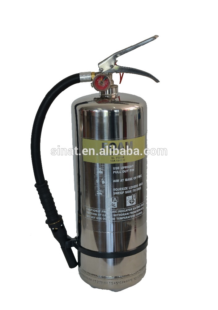 CE approved 6L foam chrome stainless steel fire extintor