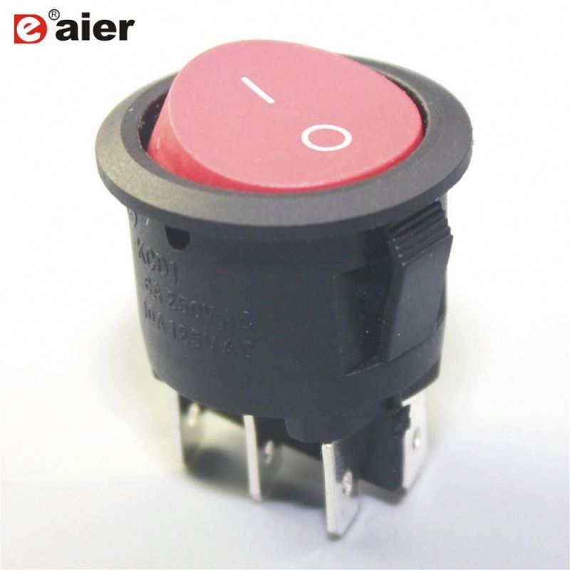 Black 6PIN ON ON Round DPDT Rocker Switch With Solder Terminal