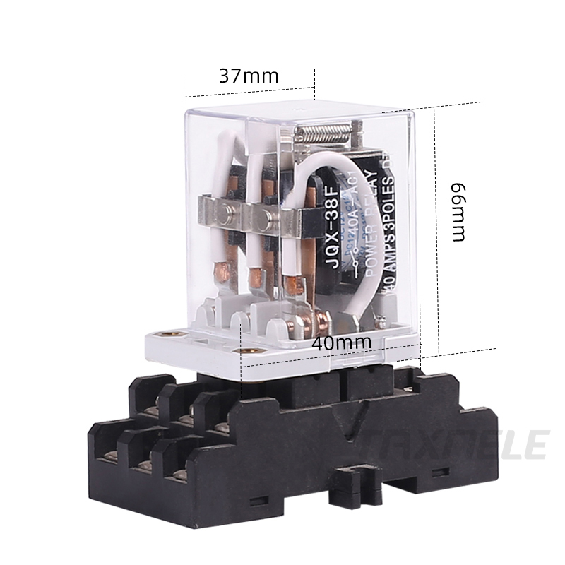 JQX-38F 3Z 40A power relay Intermediate relay Electromagnetic relay 11pin DC12V DC24V AC110V AC220V with base