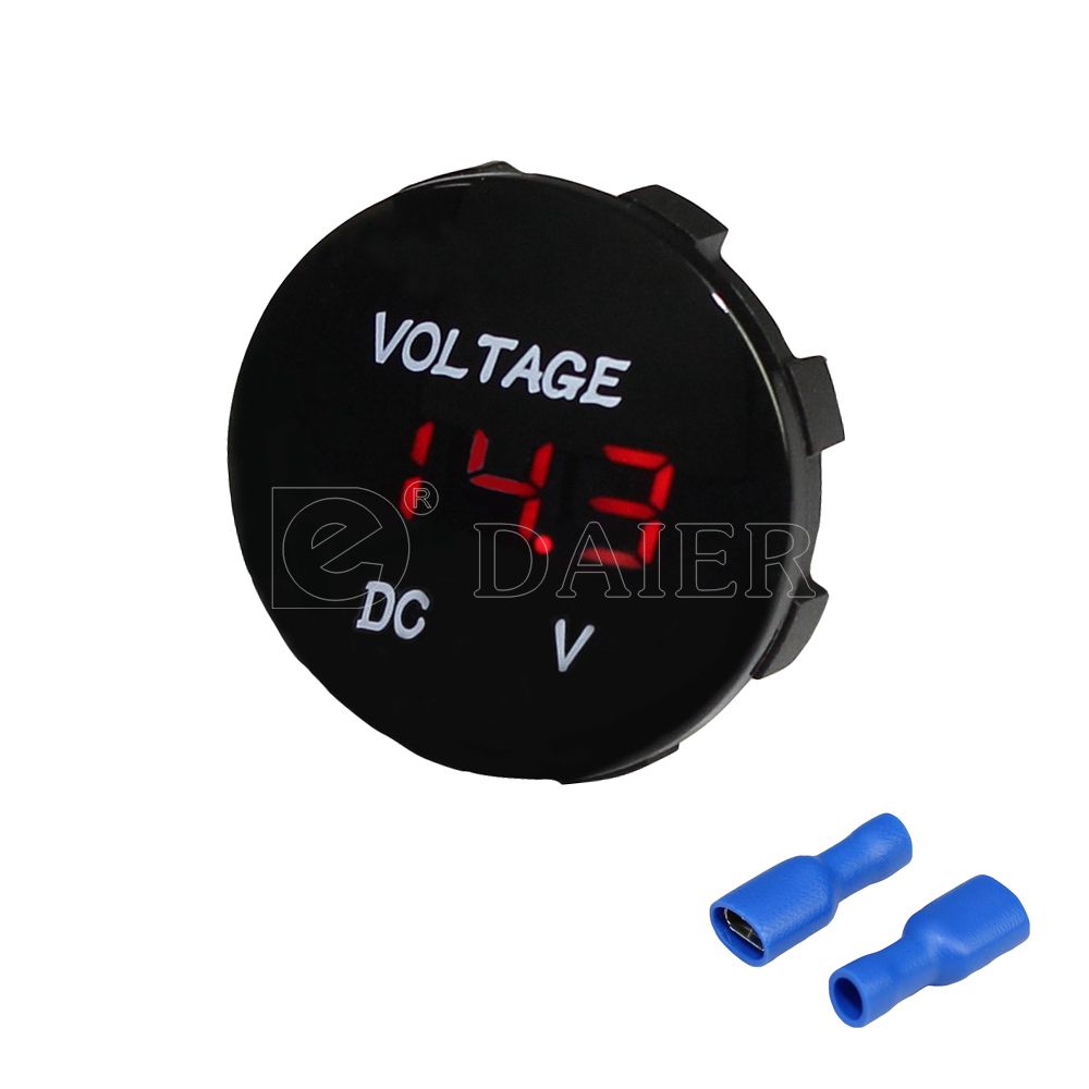 IP66 DC12V Meter LED Digital Display Waterproof Voltmeter Voltage Meter Gauge with Terminals for Car Automobiles