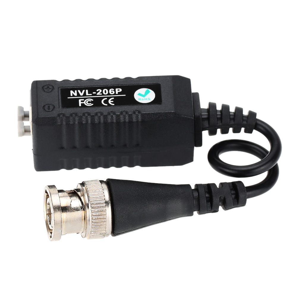 New Arrival 2pcs CCTV Camera Video Balun BNC DVR UTP CAT5 Single Channel Passive Male Connector