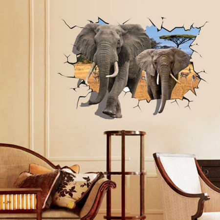 Environmental African Elephant 3D Wall Sticker