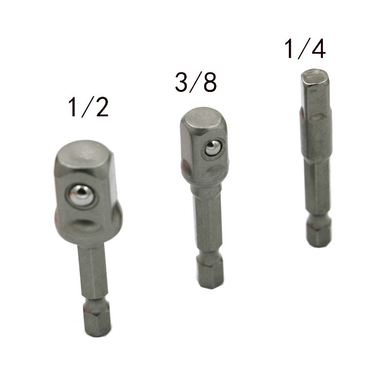 3 Pieces/Set Socket Bits Adapter Drill Nut Driver Power Extension Bar 1/4 3/8 1/2 P20