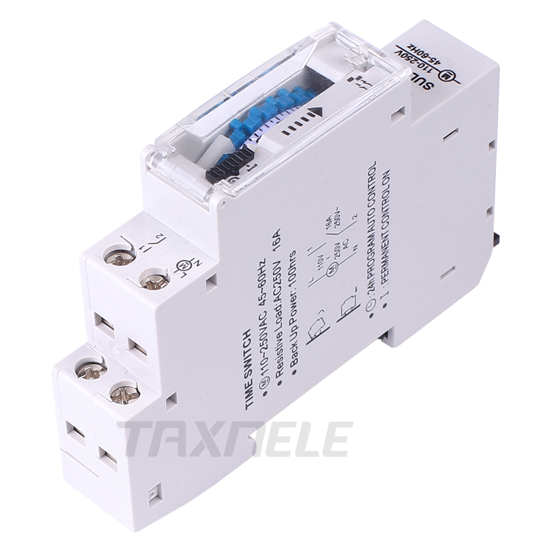 DIN Rail SUL180 Time Switch Mechanical Timer Switch 24 Hours Programmable Timer 16A Time Switch