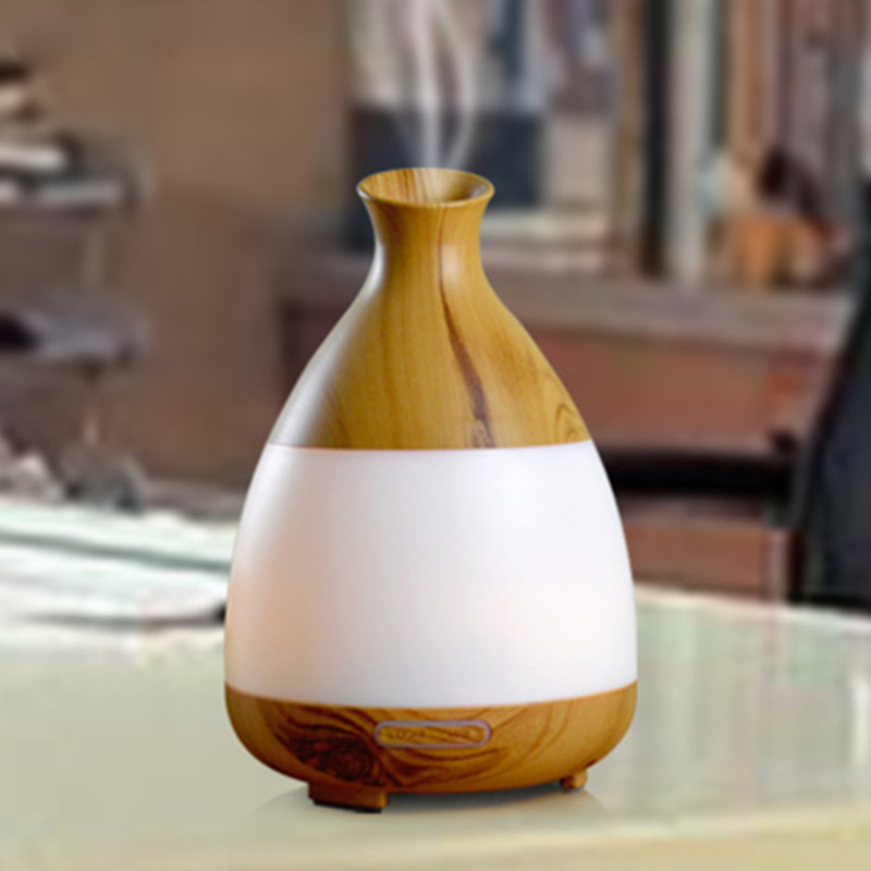 Hidly 120ml Wood Grain Cool Mist Ultrasonic Air Aroma Humidifier Aromatherapy Essential Oil Diffuser