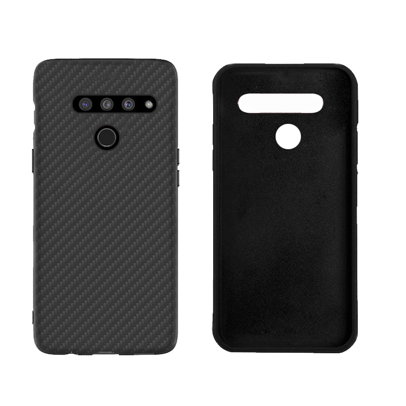 Matte Finish Carbon Fiber Textured Light Thin Shock Absorbing Bumper Skin hard case for LG V50 ThinQ